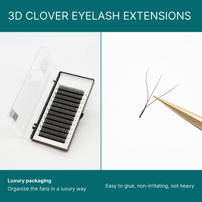 3D W clover eyelash extensions 16 lines black RL139-1