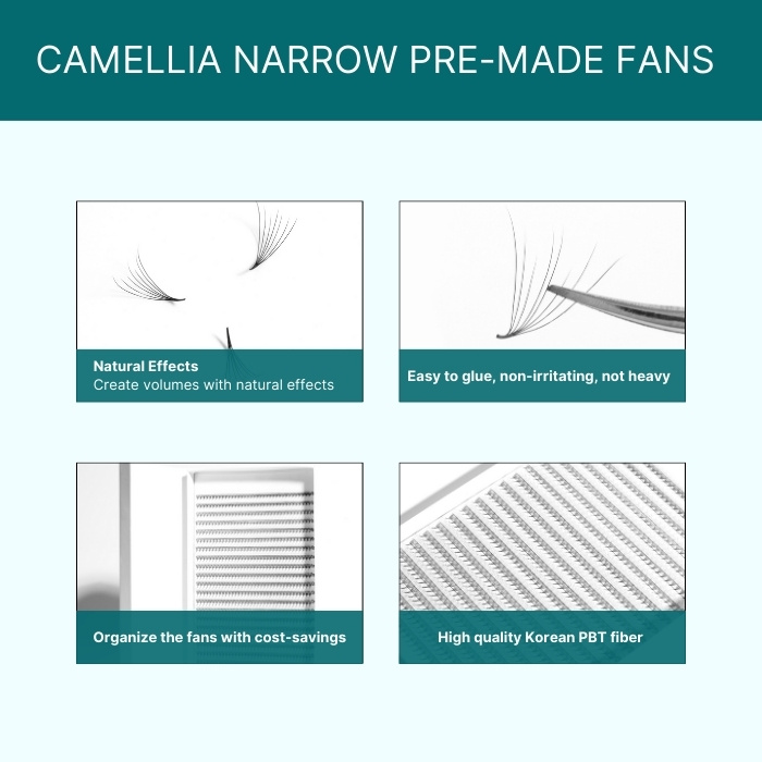 Camellia pre-made fans box L 20 lines single-color RL045-1
