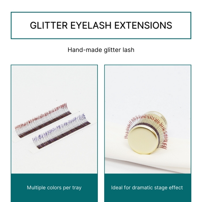 Classic eyelash extensions 16 lines glitter lashes RL163-1