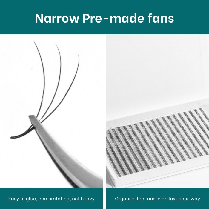 Narrow Pre-Made Fans 3D to 20D Box L 20 Lines Single-Color RL089-1