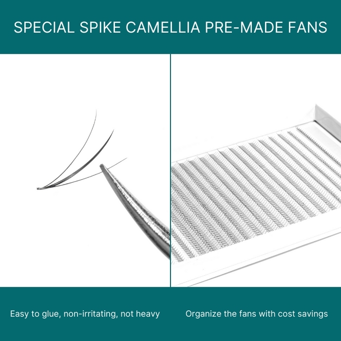 Special spike camellia pre-made fans box L 20 lines black RL135-1