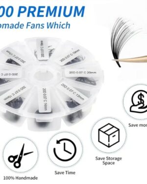 Wide pre-made fans 3D to 20D black loose 500 fans RL090-4