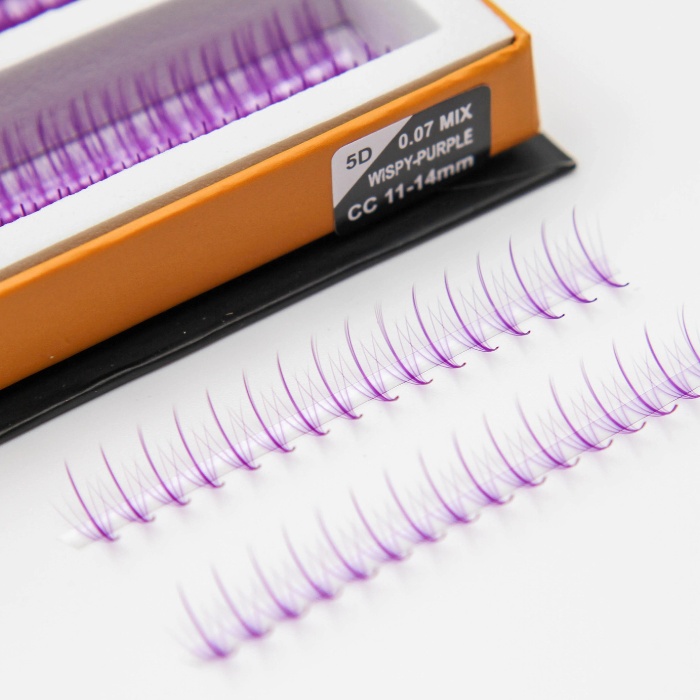 Wispy eyelash extensions fans on strips single-color RL037-2